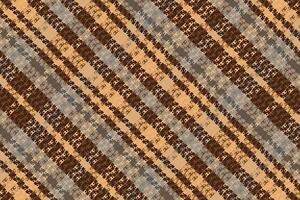 A brown and gray plaid fabric with diagonal stripes vector