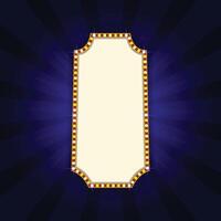 Retro Cinema with blue neon and sparkling color vector