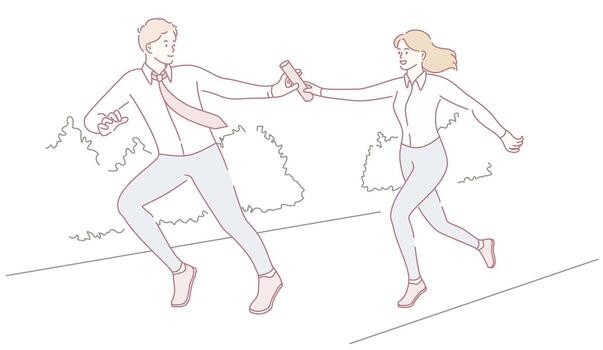 A thrilling dynamic chase scene featuring characters in business attire amidst highpaced action vector