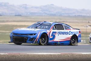 NASCAR Cup Series driver Kyle Larson (5) navigates around Turn 2 at Sonoma Raceway. editorial_image