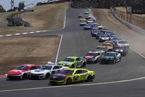 Drivers navigate around Turn 4 at Sonoma Raceway. editorial_image