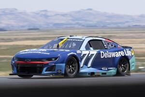 NASCAR Cup Series driver Carson Hocevar (77) navigates around Turn 2 at Sonoma Raceway. editorial_image