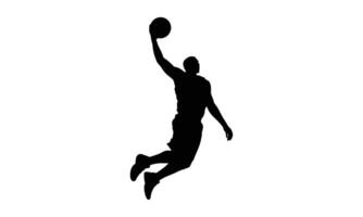 Basketball player action silhouette vector