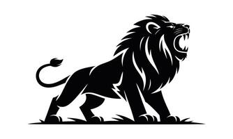 Majestic lion king silhouette design vector