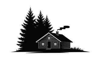 Abstract tree shape home design silhouette vector