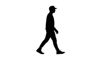 Man Walking Silhouette Isolated White vector