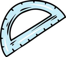 Blue Protractor Cartoon vector