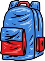 Blue and Red School Backpack vector