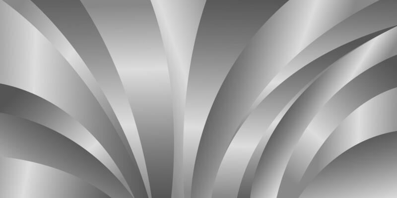 Abstract silver curve background, elegant metallic banner design