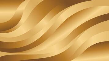 Elegant abstract golden metallic background with luxurious wave design vector