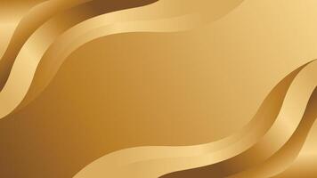 Abstract golden metallic background with luxurious wave design vector