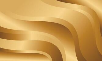 Abstract gold metallic background with luxurious wave design vector