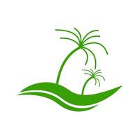 coconut trees on the waves vector