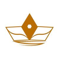 minimalist abstract design of ship crown vector