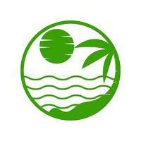 coconut trees in a circle vector