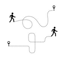 People line path design. Transportation and travel concept. People line path design vector