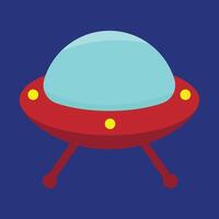 Spaceship. Ufo. isolated on a dark blue background vector