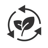 ecology friendly reuse, organic recycle icon, eco care, reusable environmental, logo, flat illustration vector