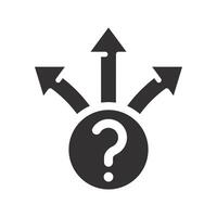 progress pathway signpost, decision choice way icon, three road arrow, option path business, flat illustration vector