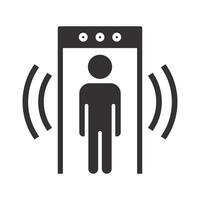 security check, detector metal icon, frisking man, flat illustration vector