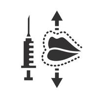 increase lips, lip augmentation procedure icon, flat illustration vector