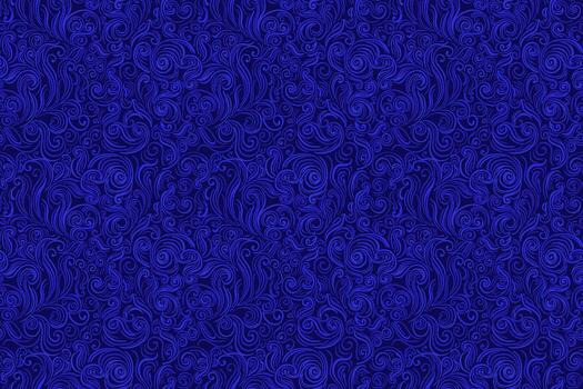 sin costura modelo presentando intrincado arremolinándose líneas y ornamental chinos en un profundo azul color esquema. elegante, decorativo, y lujoso, ideal para fondos de pantalla, textiles, marca vector