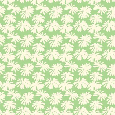 Seamless floral pattern with tropical flower silhouettes on a green background. Ideal for fabric design, wallpapers, wrapping paper, and digital backgrounds. Feminine and summer modern.