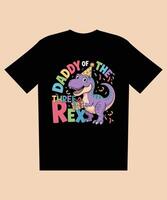 Dinosaur-themed Daddy of the Three Rex shirt vector