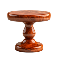 Elegant Wooden Side Table with Smooth Finish and Unique Swirl Pattern Design png