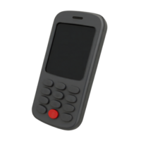 Simple Grey Retro Mobile Phone with Red Button png
