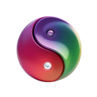 Radiant Neon Gradient Yin Yang Symbol Isolated png