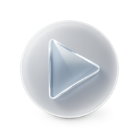 Glossy 3D Play Button Icon for Media Player Interface png