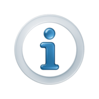 Glossy Blue Information 'i' Icon in a Glassmorphism Frame png