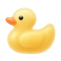3D Yellow Rubber Duck Icon in Profile View png
