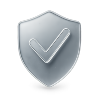 Glass Shield Icon with Checkmark for Security png
