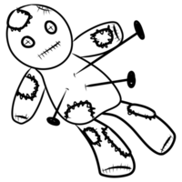 Witchcraft doll with nail png
