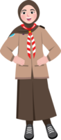 hijab menina dentro escoteiro uniforme confiante png