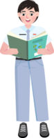 Focused Muslim Student Studying in School Library png