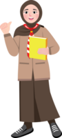 escoteiro dia, escoteiro menina segurando caderno png