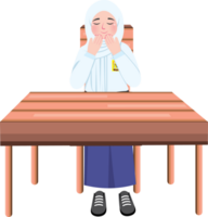 Junior High School Student Praying Before Study png