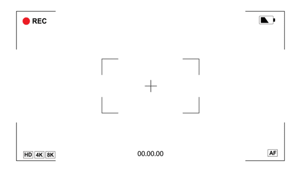 4k 8 Tausend Kamera Rahmen Sucher Overlay Bildschirm auf transparent Hintergrund zum Attrappe, Lehrmodell, Simulation, Anzeige voll hd Format, Digital Anzeige Schnittstelle png