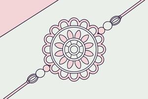Pink and Purple Rakhi Ornament on Light Gray Background vector