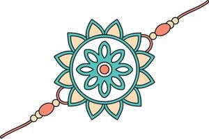 Rakhi Bracelet Icon with Floral Design and Beads vector