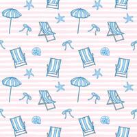 Beach chairs and umbrellas illustration vector