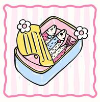 Sardines in a colorful tin can vector