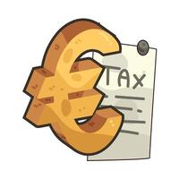 tax report with euro sign vector
