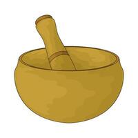 golden singing bowl vector