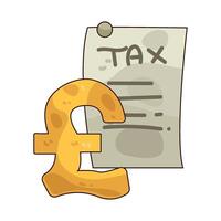 tax report with pound sign vector