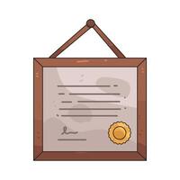 graduation certificate with frame vector