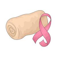 Breast Cancer Ribbon with bandage illustration vector